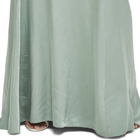 Topshop Sage Green Satin Dress - Picture 6 of 11